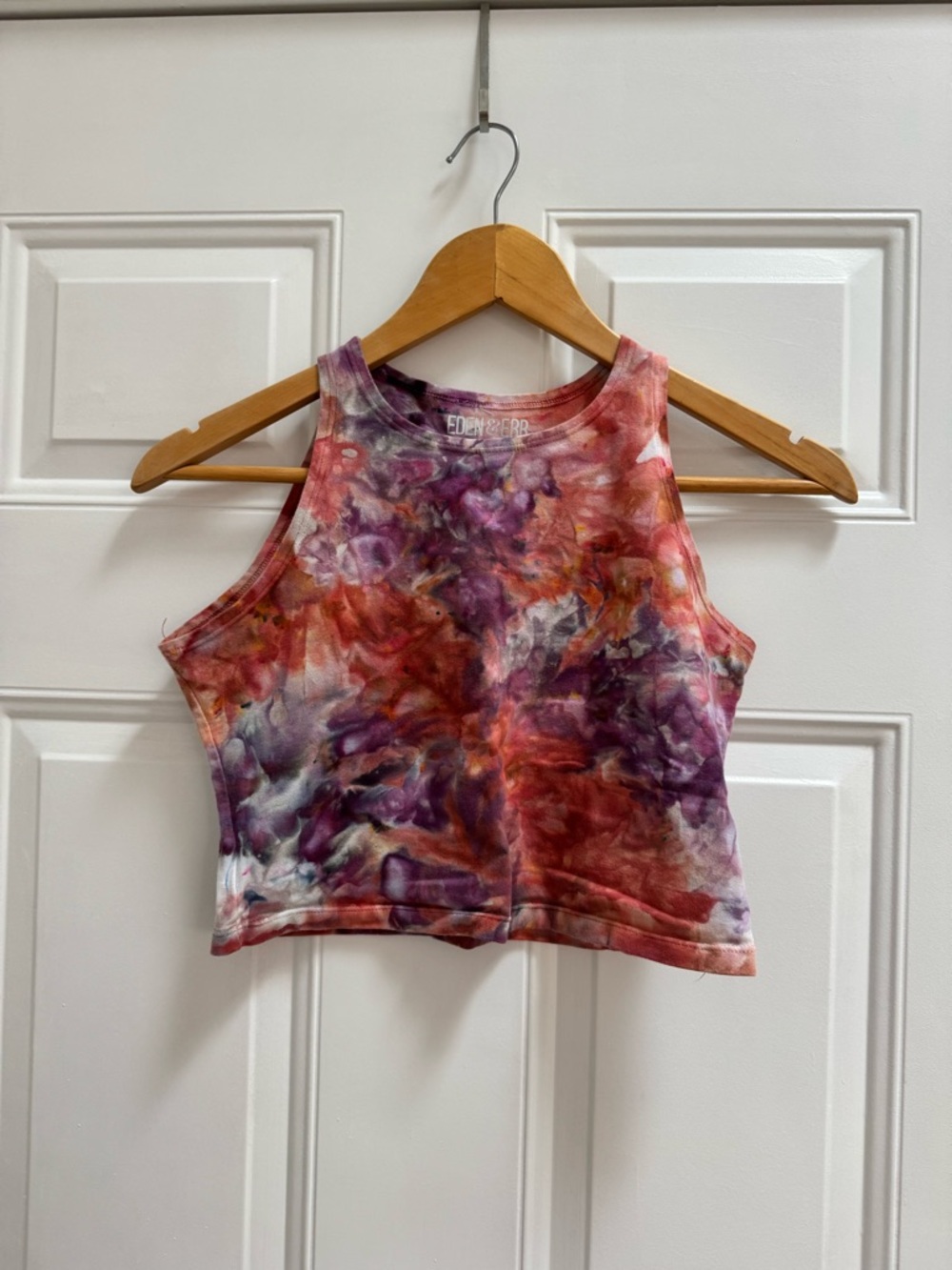 Purple & Red Tie-Dye Crop Tank